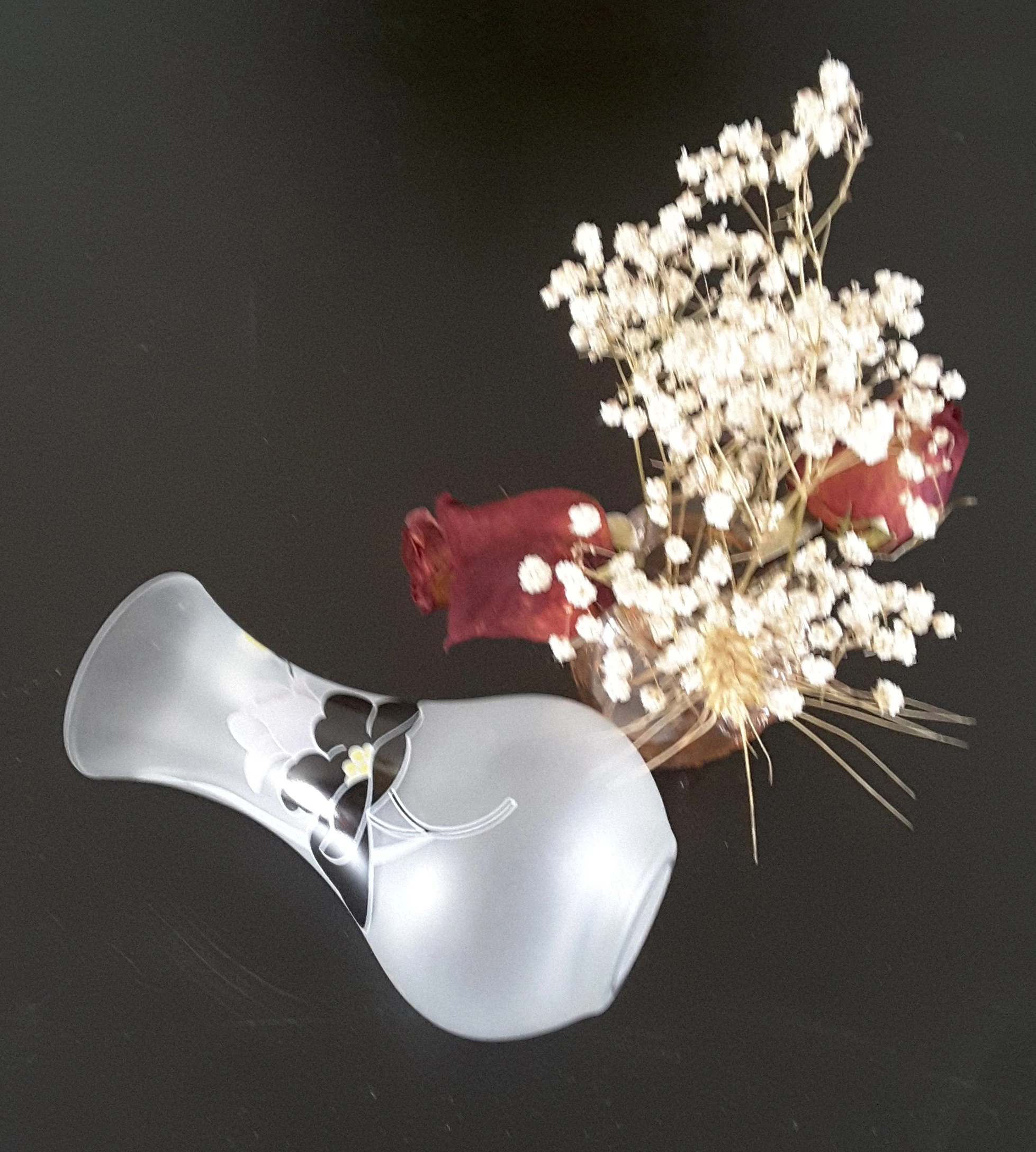Opaline vaas met bloemdecor – photo 2